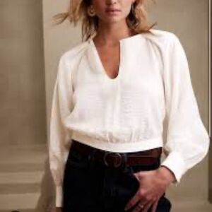 Banana Republic Keyhole Cropped Top Snow Day‎ XS NWT